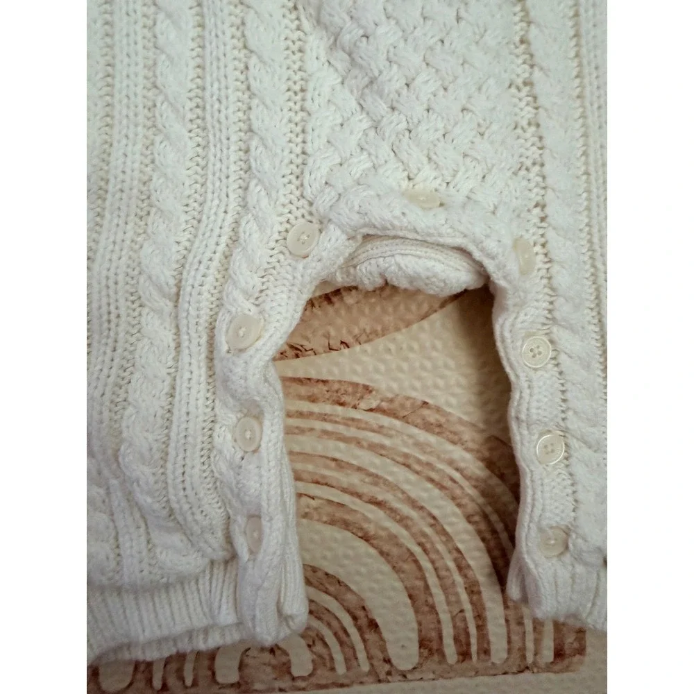 Baby Gap Cream White Cable Knit One Piece Romper 3-6 Months Cotton Bodysuit